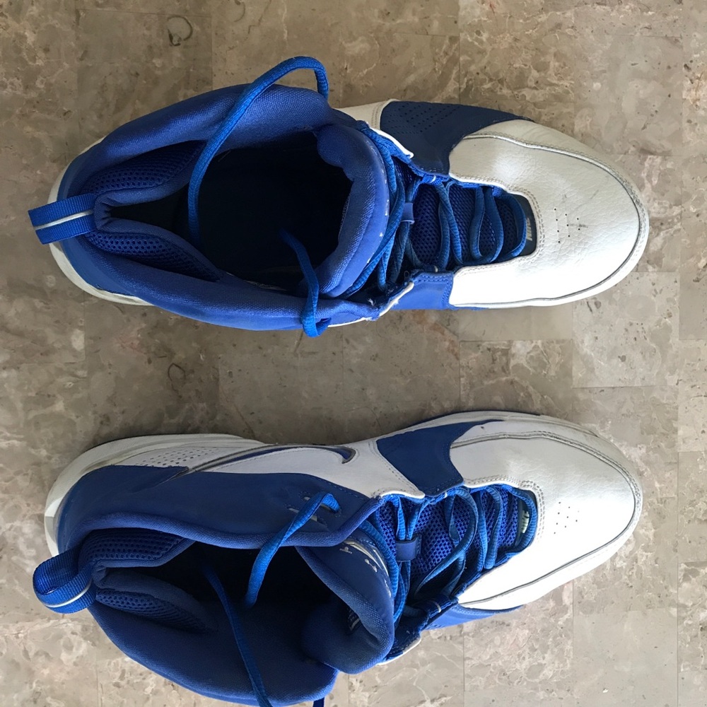 Blue and white nike flight size 14.